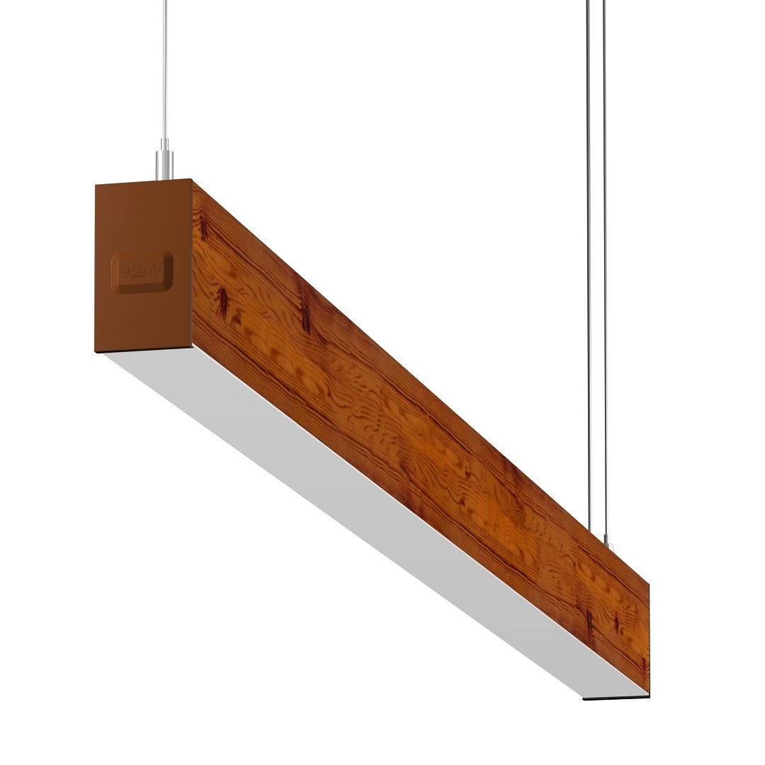 GOYA GY 8032-180-65-C 52 Watt 180 cm Ahşap (Ceviz) Desenli Lineer Sarkıt Armatür