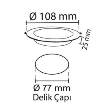 NOAS YL10-0600-B 6 Watt Sıva Altı Yuvarlak Backlight LED Panel