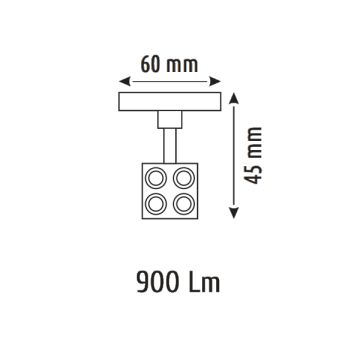 HELIOS HS 8603 10 Watt 46 cm Beyaz Gövde Lensli OSRAM LED Magnet Spot - 2 Renk Fonksiyonlu [Gün Işığı (3000K) + Ilık Beyaz (4000K)]