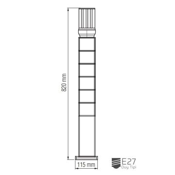 inoled 9114 Orkide 82 cm Bollard Armatür (PC Gövde)