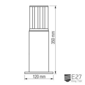inoled 9112 Orkide 23 cm Bollard Armatür (PC Gövde)