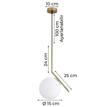 CreaLight AH17-04078 Küre Camlı Dekoratif Modern Avize