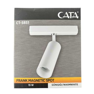 CATA CT-5851 15 Watt Beyaz LED Magnet Ray Spot - Gün Işığı (3200K)