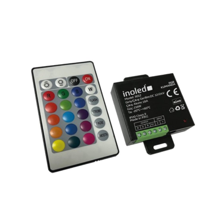 inoled 3012 18 Amper 24 Tuşlu RGB Kumandası
