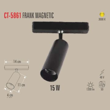 CATA CT-5861 Frank 15 Watt LED Magnet Ray Spot - Gün Işığı (3200K)