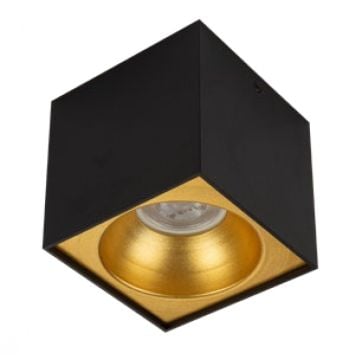K2 GLOBAL KDA4001 Etna 10x10x10 cm Siyah-Gold Sıva Üstü Spot Kasası