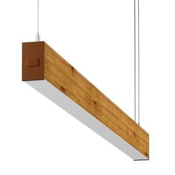 GOYA GY 8031-180-62-C 51 Watt 180 cm Ahşap (Ceviz) Desenli Lineer Sarkıt Avize