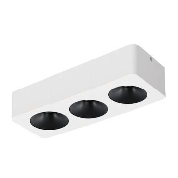 MOLLED MOL2424 3x10 Watt Beyaz-Siyah Sıva Üstü İkili LED Spot (SAMSUNG/PHILIPS LED & EAGLERISE/LIFUD Driver)