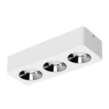 MOLLED MOL2424 3x10 Watt Beyaz-Platin Sıva Üstü İkili LED Spot (SAMSUNG/PHILIPS LED & EAGLERISE/LIFUD Driver)