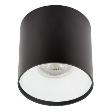 K2 GLOBAL KDA4012 Etna 10x10 cm Siyah-Beyaz Sıva Üstü Silindir Spot Kasası