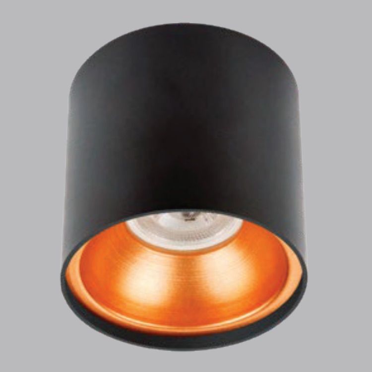 K2 GLOBAL KDA4010 Etna 10x10 cm Siyah-Bakır Sıva Üstü Silindir Spot Kasası