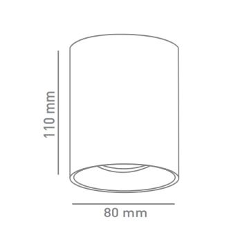 ACK AH12-08505 Krom-Beyaz Sıva Üstü Silindir Spot