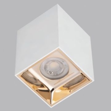 K2 GLOBAL KDA4319 7.5x7.5x10 cm Manas Beyaz-Siyah Sıva Üstü Spot Kasası (Plastik)