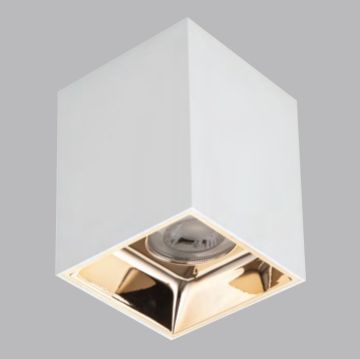 K2 GLOBAL KDA4319 7.5x7.5x10 cm Manas Beyaz-Siyah Sıva Üstü Spot Kasası (Plastik)