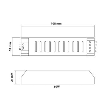 inoled 2144 12 Volt 60 Watt 5 Amper Ultra Slim LED Trafosu