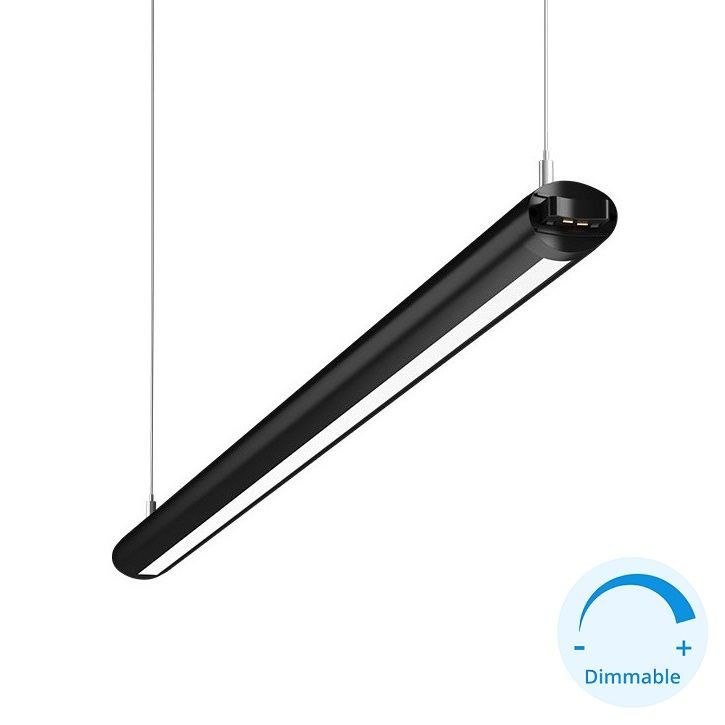 GOYA GY 8070-123 Siyah/Beyaz Kasa 34 Watt 123 cm Eklenebilir Oval DİMLİ Lineer Sarkıt Avize