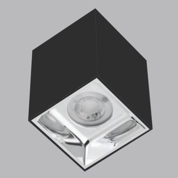 K2 GLOBAL KDA4316 7.5x7.5x10 cm Manas Siyah-Gold Sıva Üstü Spot Kasası (Plastik)