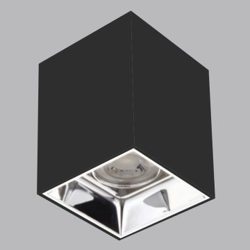 K2 GLOBAL KDA4316 7.5x7.5x10 cm Manas Siyah-Gold Sıva Üstü Spot Kasası (Plastik)