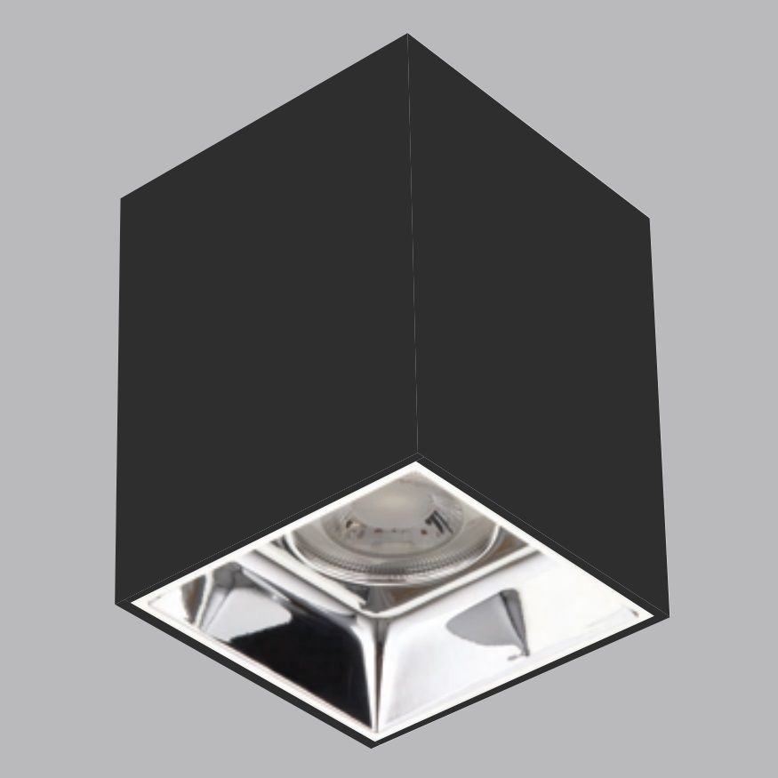 K2 GLOBAL KDA4315 7.5x7.5x10 cm Manas Siyah-Krom Sıva Üstü Spot Kasası (Plastik)