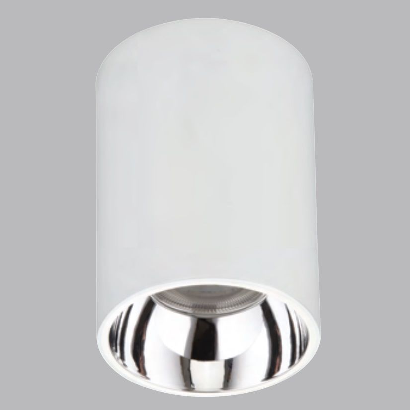 K2 GLOBAL KDA4307 7.5x10.5 cm Manas Beyaz-Gold Sıva Üstü Silindir Spot Kasası (Plastik)