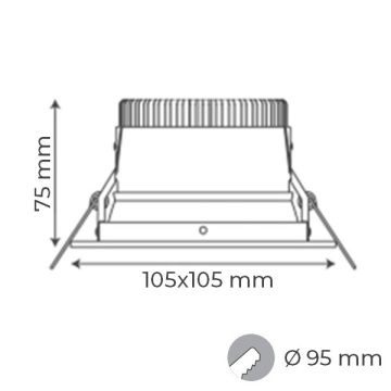 goldX ZE553 11 Watt Sıva Altı Kare Downlight LED Spot - Beyaz Işık (6500K)