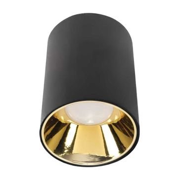 ACK AH12-08561 Siyah-Gold Sıva Üstü Silindir Spot
