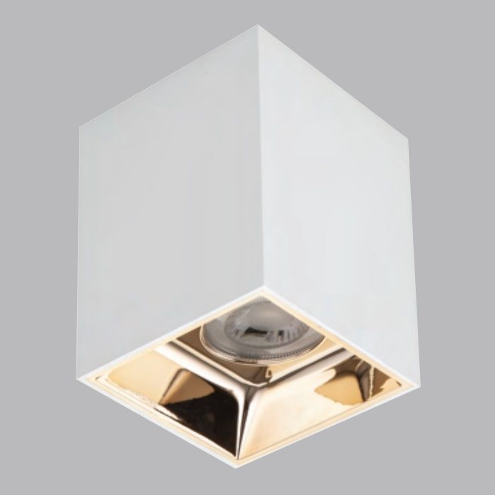 K2 GLOBAL KDA4301 7.5x7.5x10 cm Manas Beyaz-Krom Sıva Üstü Spot Kasası (Plastik)