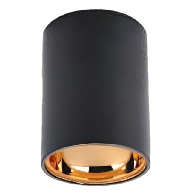 CATA CT-5418 Assos 7.5x11 cm Siyah-Gold Sıva Üstü Silindir Spot Kasası