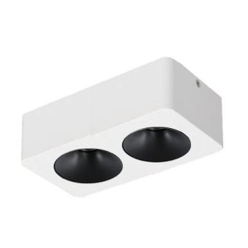 MOLLED MOL2422 2x10 Watt Beyaz-Siyah Sıva Üstü İkili LED Spot (SAMSUNG/PHILIPS LED & EAGLERISE/LIFUD Driver)