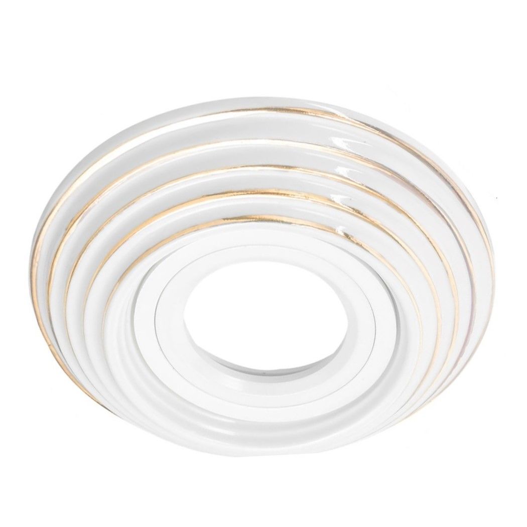 ACK AH01-04106 Beyaz-Gold Dekoratif Spot Kasası