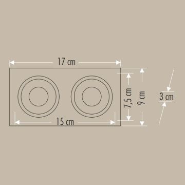 CATA CT-5058 Haguar Sıva Altı Satin-Platin İkili Spot Kasası