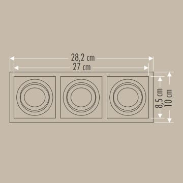 CATA CT-5022 Pars Sıva Altı Beyaz-Siyah Üçlü Spot Kasası