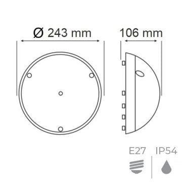 HOROZ 400-213-115 AQUA DOLUNAY Beyaz Sensörlü Dış Mekan Glop Aprmatür (E27 Duylu - Plastik Kasa)