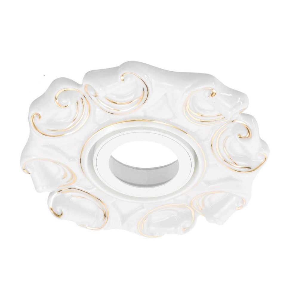 ACK AH01-04066 Beyaz-Gold Dekoratif Spot Kasası