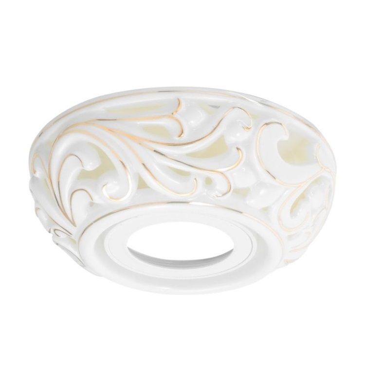 ACK AH01-04056 Beyaz-Gold Yaprak Desenli Spot Kasası