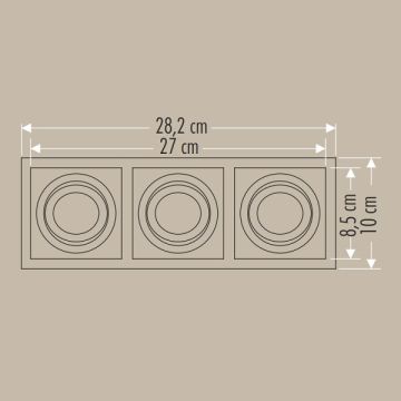 CATA CT-5020 Pars Sıva Altı Siyah Üçlü Spot Kasası