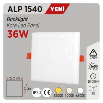 YCL ALP 1540 36 Watt Sıva Altı Kare LED Panel