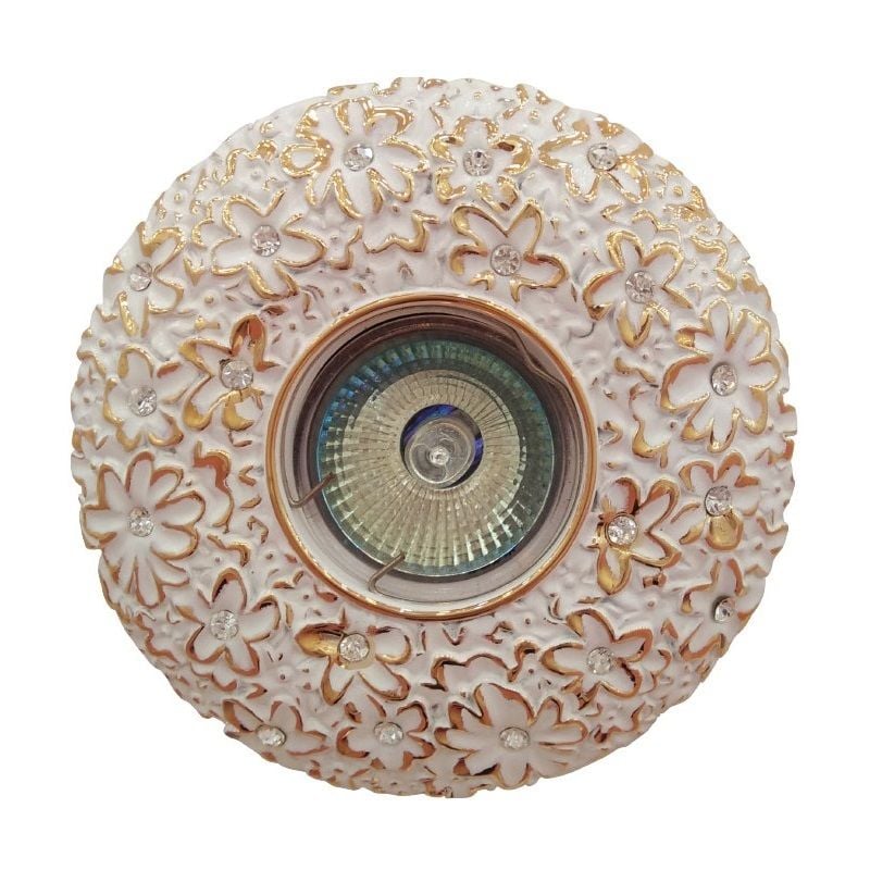 ACK AH04-01346 Beyaz-Gold Dekoratif Spot Kasası