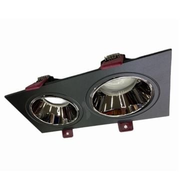 CATA CT-5054 Sıva Altı Siyah-Platin İkili Spot Kasası