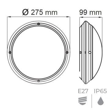 HOROZ 400-010-105 AQUA OPAL Beyaz Dış Mekan Glop Aplik (Plastik Kasa)