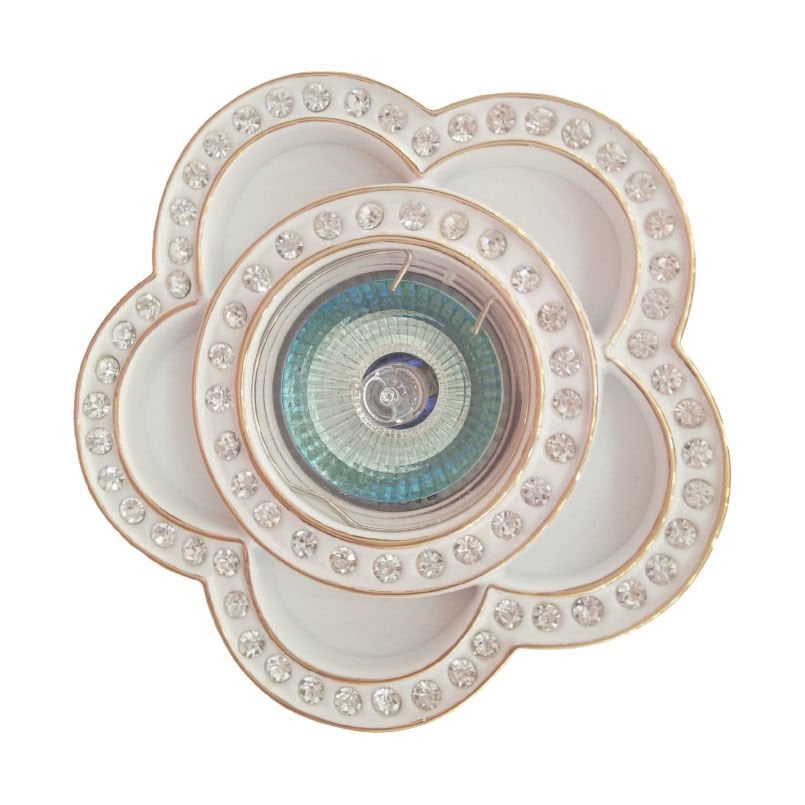 ACK AH04-01326 Beyaz-Gold Taşlı Spot Kasası