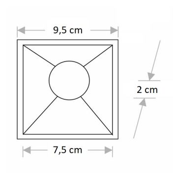CATA CT-5031 Kartal Sıva Altı Siyah-Beyaz Kare Spot Kasası