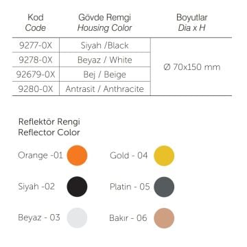 inoled 9277-01 Çift Yönlü Dekoratif Aplik