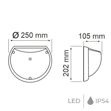 HOROZ 400-325-114 AQUA YARIMAY 9 Watt Opal Camlı Siyah Dış Mekan LED Aplik - Beyaz Işık (6500K) [Plastik Kasa]