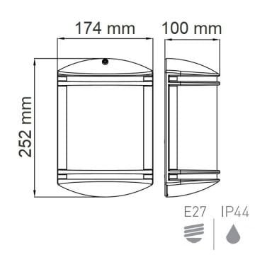 HOROZ 400-000-124 Siyah Dış Mekan Aplik (Plastik Kasa)