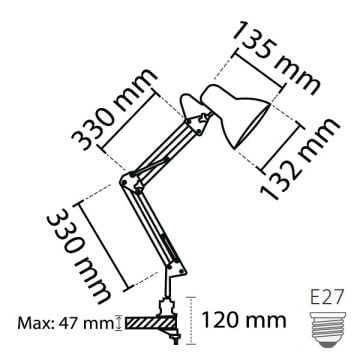 NOAS YL86-1310 KÖLN Mengeneli Eskitme Masa Lambası