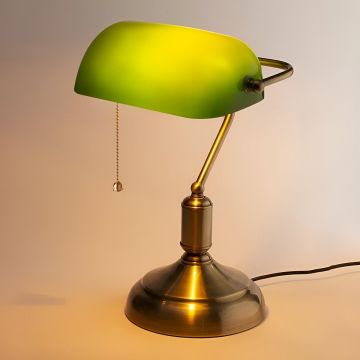 NOAS YL86-1511 Yeşil Başlıklı Gold Banker Masa Lambası