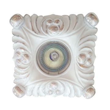 ACK AH04-01165 Beyaz-Gold Dekoratif Kare Spot Kasası