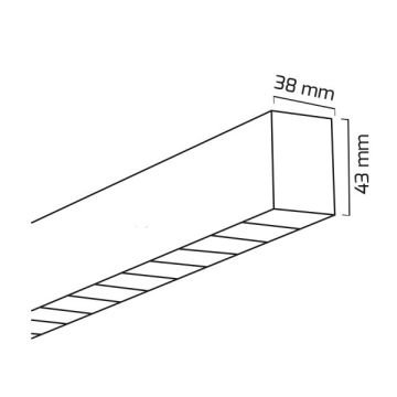GOYA GY 8044-90 Siyah/Beyaz Kasa 60 Watt 90 cm Sıva Üstü Lensli Lineer Armatür