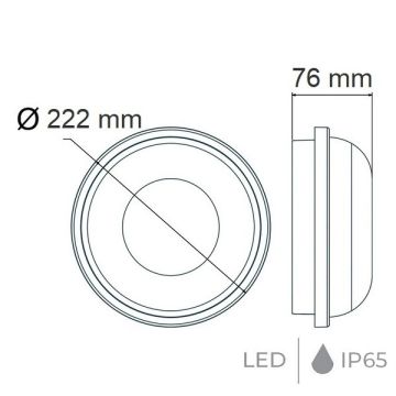 HOROZ 400-012-128 ARTOS 20 Watt Siyah Dış Mekan LED Glop Armatür - Ilık Beyaz (6400K) [Plastik Kasa]